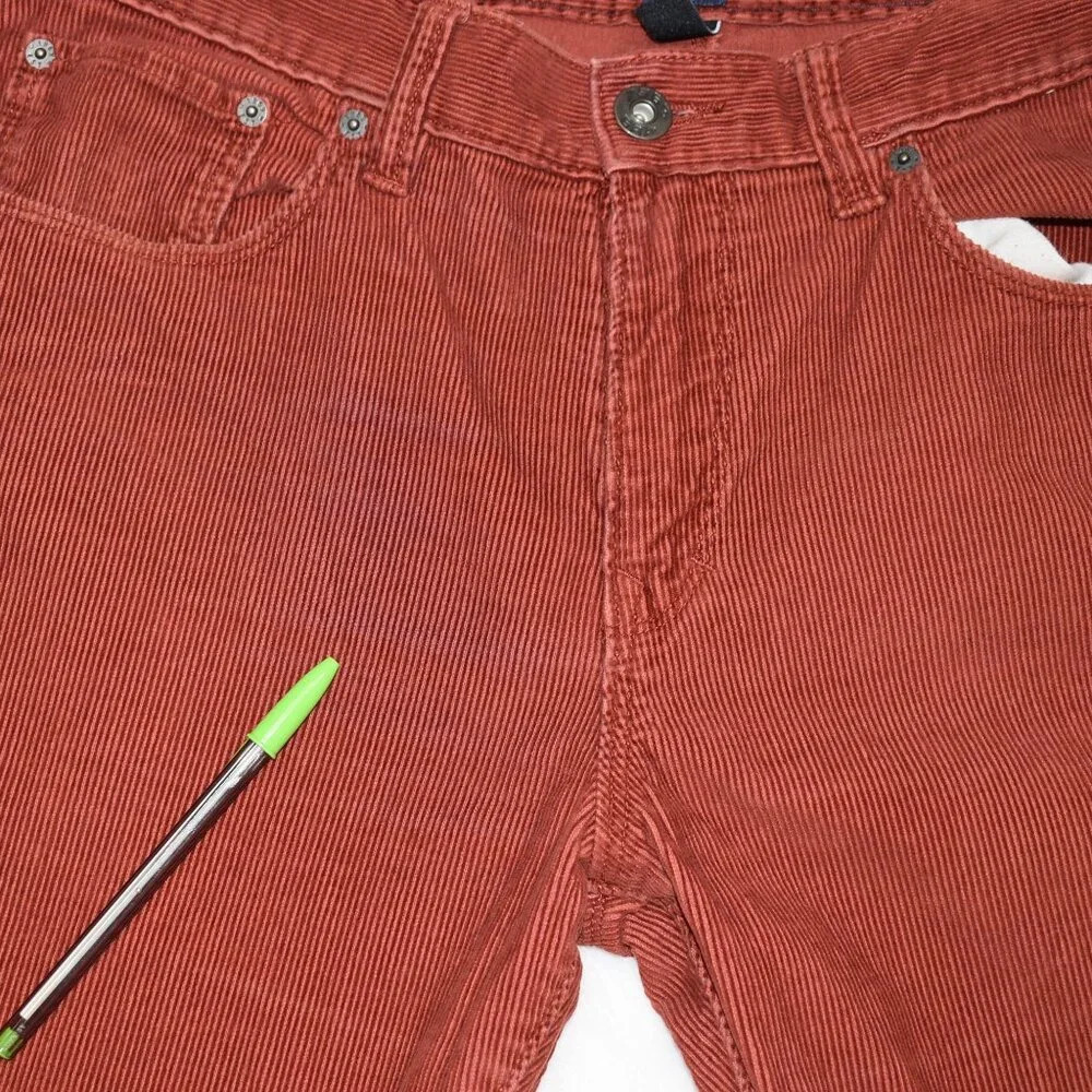 GAP Factory Mens Corduroy Pants Sz 32/30 Straight Fit 100% Cotton 5 Pocket Rust - Picture 16 of 16